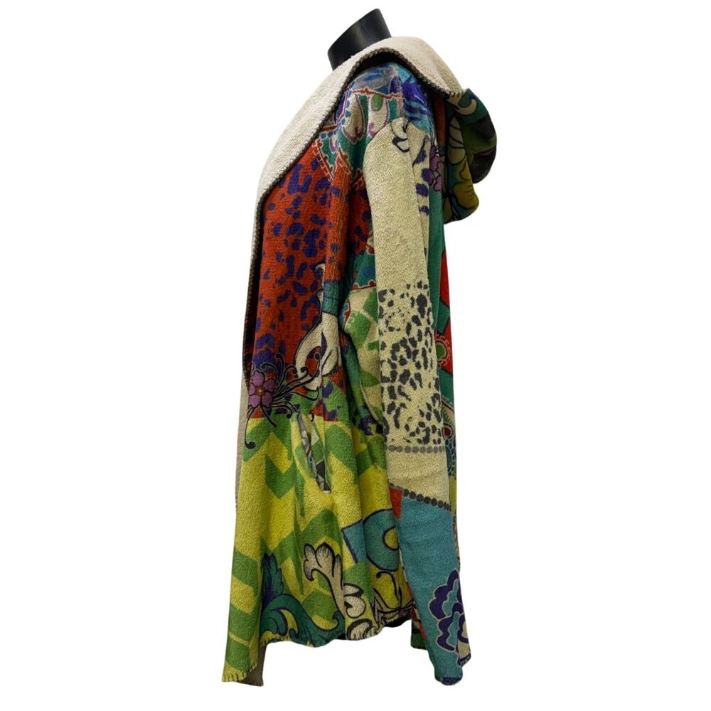 Johnny Was Hooded Cardigan With Multicolor Floral Print Size XL - Picture 5 of 8
